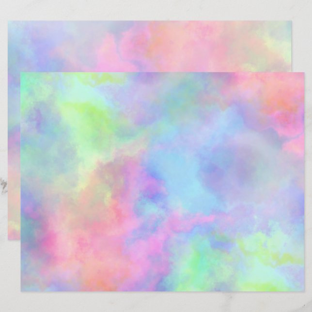 hoja de papel con salpicadura de acuarela opal (Anverso / Reverso)