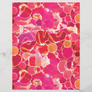 Hoja de papel coral rojo rosa acuarela abstracta