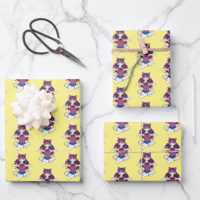 Hoja de papel de ajuste de Chica de videojuegos an (Anverso)