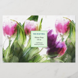 Hoja de papel de ajuste de jabón artesanal acuarel