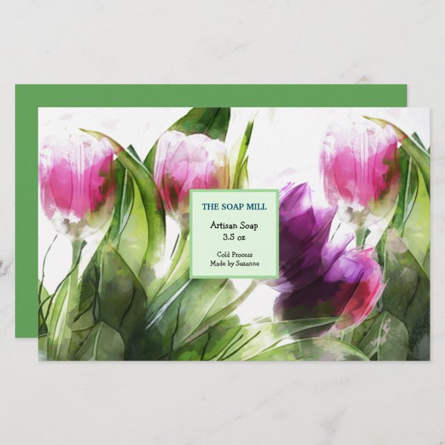 Hoja de papel de ajuste de jabón artesanal acuarel (Anverso / Reverso)