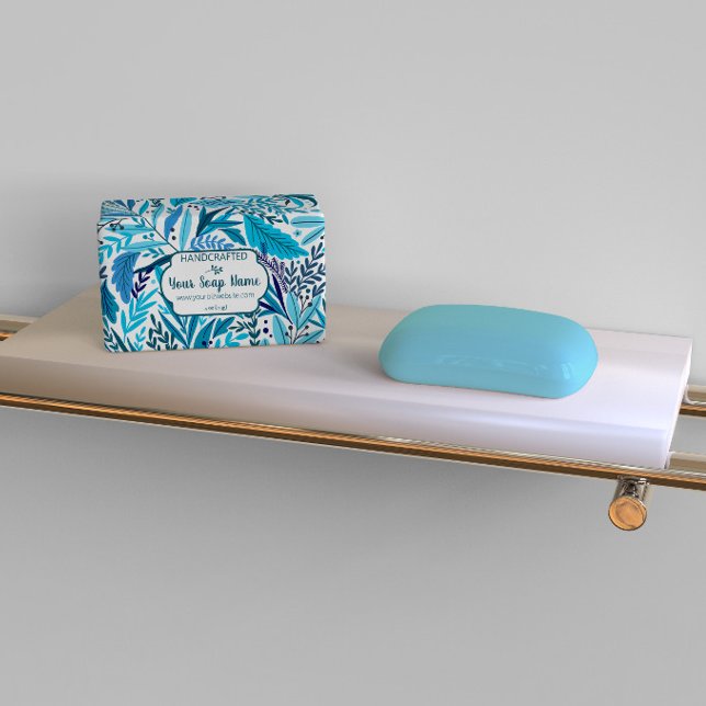 Hoja de papel de ajuste de jabón azul floral (Subido por el creador)