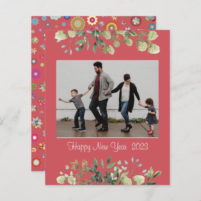 Hoja de papel de Año Nuevo (Anverso / Reverso)