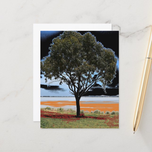 Hoja de papel de árbol individual de Lake Beeac (Anverso/Reverso In Situ)