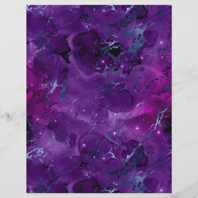 Hoja de papel de cuadernillo de galaxia de mármol  (Reverso)