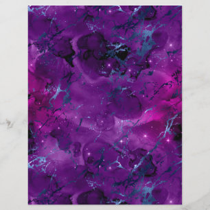 Hoja de papel de cuadernillo de galaxia de mármol