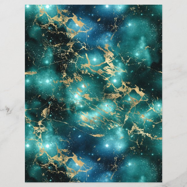 Hoja de papel de cuadernillo de galaxia de mármol  (Reverso)