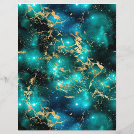Hoja de papel de cuadernillo de galaxia de mármol