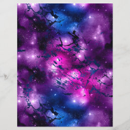 Hoja de papel de cuadernillo de galaxia de mármol