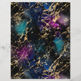 Hoja de papel de cuadernillo de galaxia de mármol