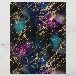 Hoja de papel de cuadernillo de galaxia de mármol 