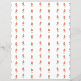 Hoja de papel de cuadernillo rosado dulce Rosebuds