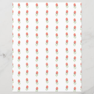 Hoja de papel de cuadernillo rosado dulce Rosebuds