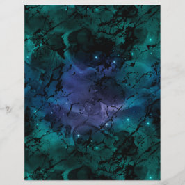 Hoja de papel de cuadernillo verde de galaxia de m