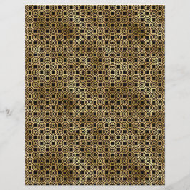 Hoja de papel de cuaderno de arte negro y dorado