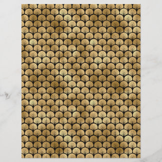 Hoja de papel de cuaderno de arte negro y dorado