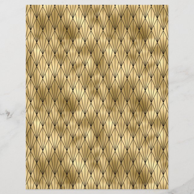 Hoja de papel de cuaderno de arte negro y dorado (Reverso)
