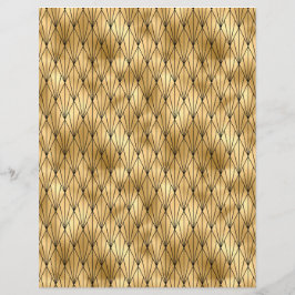 Hoja de papel de cuaderno de arte negro y dorado