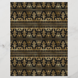 Hoja de papel de cuaderno de arte negro y dorado