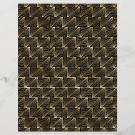 Hoja de papel de cuaderno de arte negro y dorado