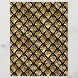 Hoja de papel de cuaderno de arte negro y dorado
