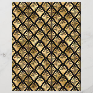 Hoja de papel de cuaderno de arte negro y dorado