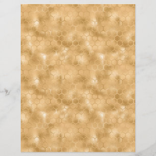 Hoja de papel de cuaderno de miel de abeja dorada