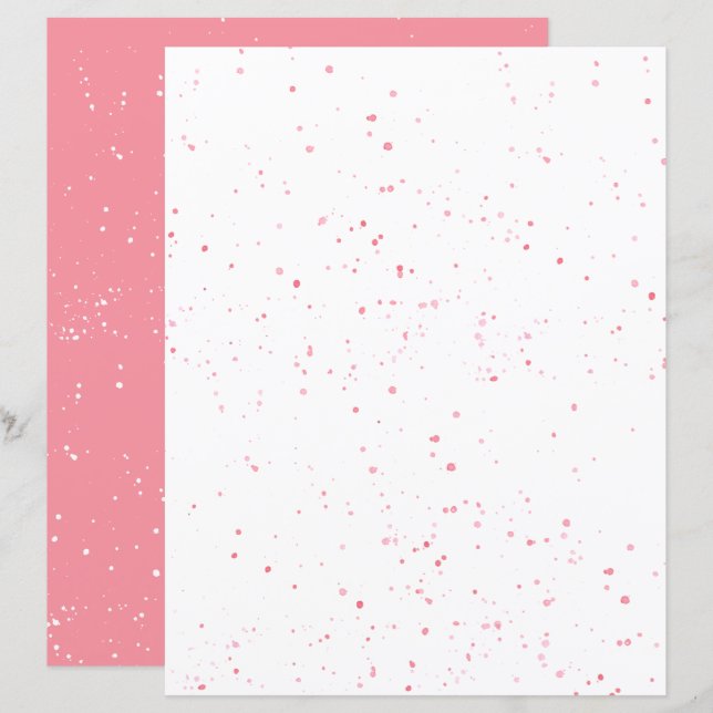 Hoja de papel de cuaderno de pizarra rosa (Anverso / Reverso)