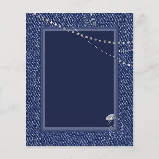 Hoja de papel de Denim y diamantes (Anverso)