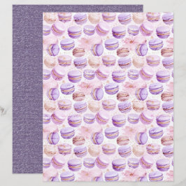Hoja de papel de diario de macaroon de lavanda vin