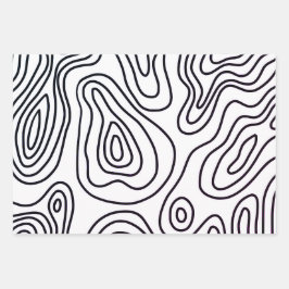 Hoja de papel de envoltura con motivos de doodle b