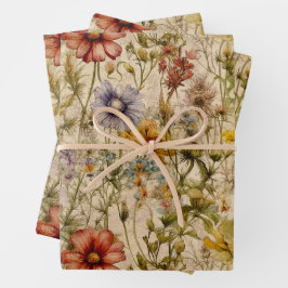 HOJA DE PAPEL DE ENVOLTURA FLORAL DE FLORES SILVES