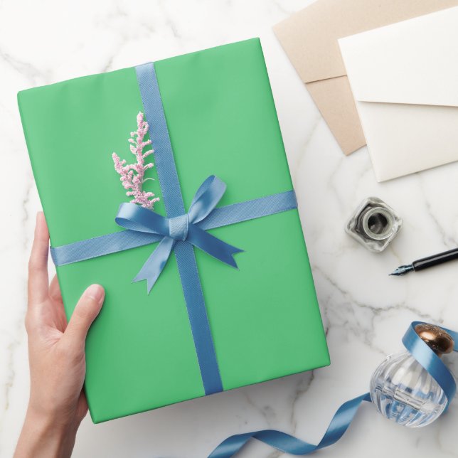 Hoja de papel de envolver de regalo verde sólido ( (Regalar)