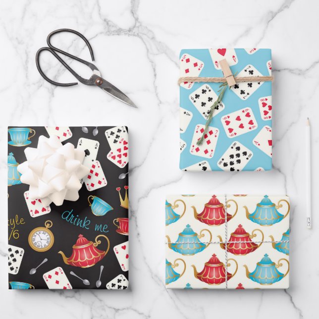 Hoja de papel de envolvimiento del patrón Alice Pa (Anverso)