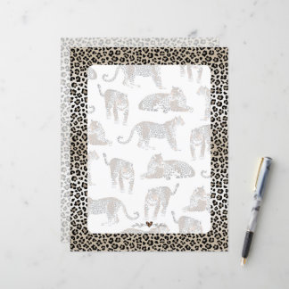 Hoja de papel de escritura, impresión de leopardo,