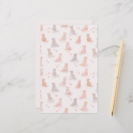 Hoja de papel de gatos pastel