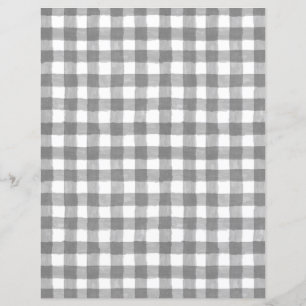 Hoja de papel de Gingham Gris Rústico