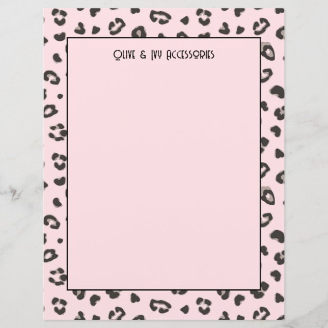 Hoja de papel de impresión de leopardo rosa femeni (Anverso)