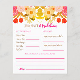 Hoja de papel de juego de consejos y predicciones 