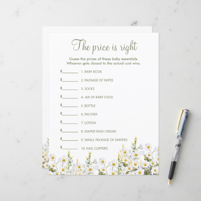 Hoja de papel de juego de ducha para bebés. (Anverso/Reverso In Situ)