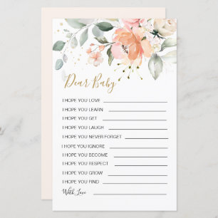 Hoja de papel de juego para bebés con deseos de fo