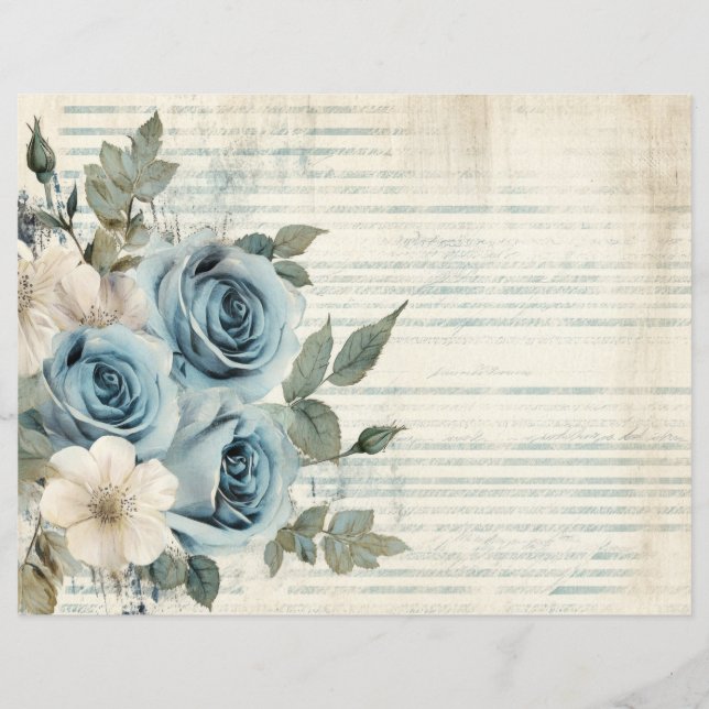 Hoja de papel de la vieja época de la floración az (Anverso)