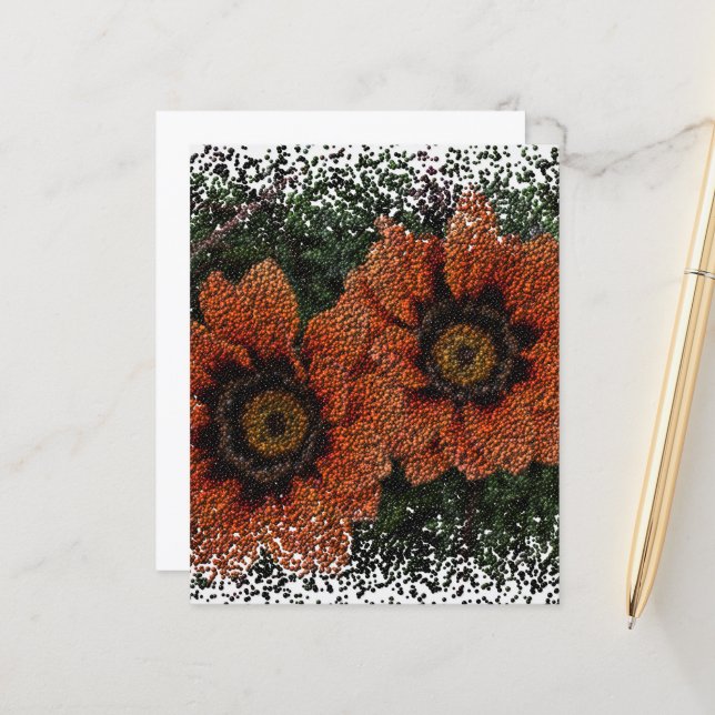 Hoja de papel de las bolas de naranja Daisy (Anverso/Reverso In Situ)