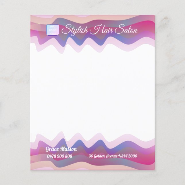 Hoja de papel de las olas de arcoiris empresariale (Anverso)