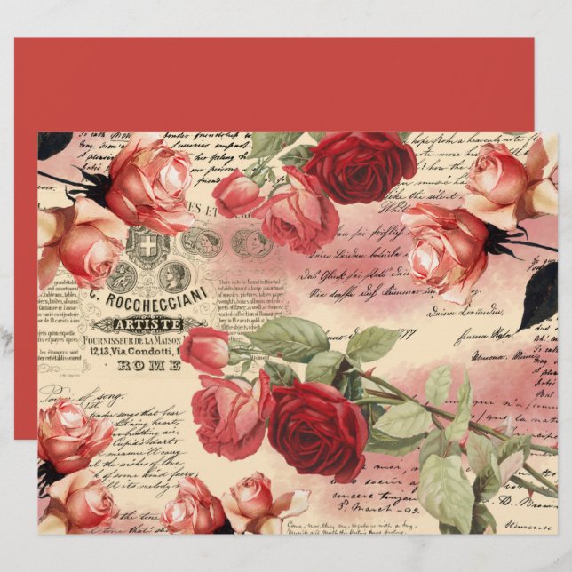 Hoja de papel de libro de historietas de Rosas de  (Anverso / Reverso)