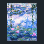Hoja de papel de lirios de agua rosada de Monet<br><div class="desc">Una hoja de papel de 4.5"x5.6" con nenúfares de agua rosada de Monet flotando en una tranquila laguna azul con colchonetas de lirios. Un gran regalo de Monet para los amantes del impresionismo y del arte francés. Impresionismo natural sereno con flores y paisajes pintorescos de estanques.</div>