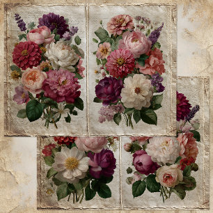 HOJA DE PAPEL DE MEDIA PÁGINA DE BOUQUET FLORAL VI