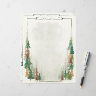 Hoja de papel de Monograma Rústico de la montaña a