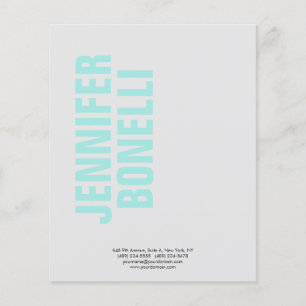 Hoja de papel de nombre azul en negrita minimalist