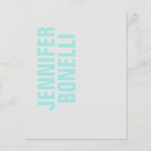 Hoja de papel de nombre azul en negrita minimalist